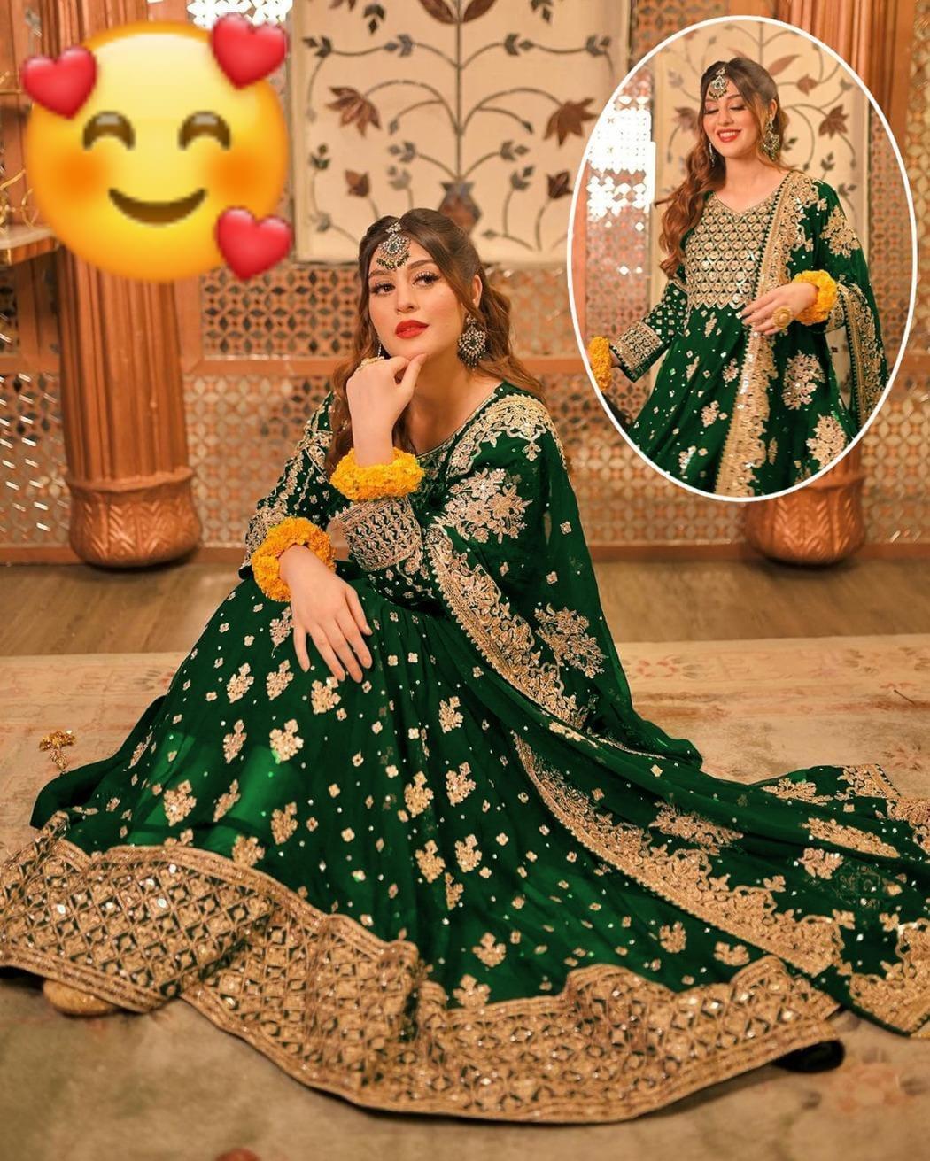 3 Pcs Women's Stitched Chiffon Embroidered Maxi Suit