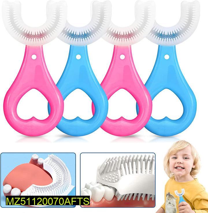 Silicone U-Shaped Toothbrush For Kids - Pack of 4