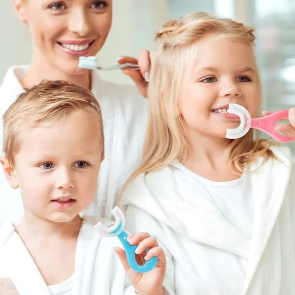 Silicone U-Shaped Toothbrush For Kids - Pack of 4